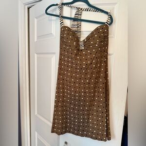 Tommy Bahama dress size Med with brown and white polka dots